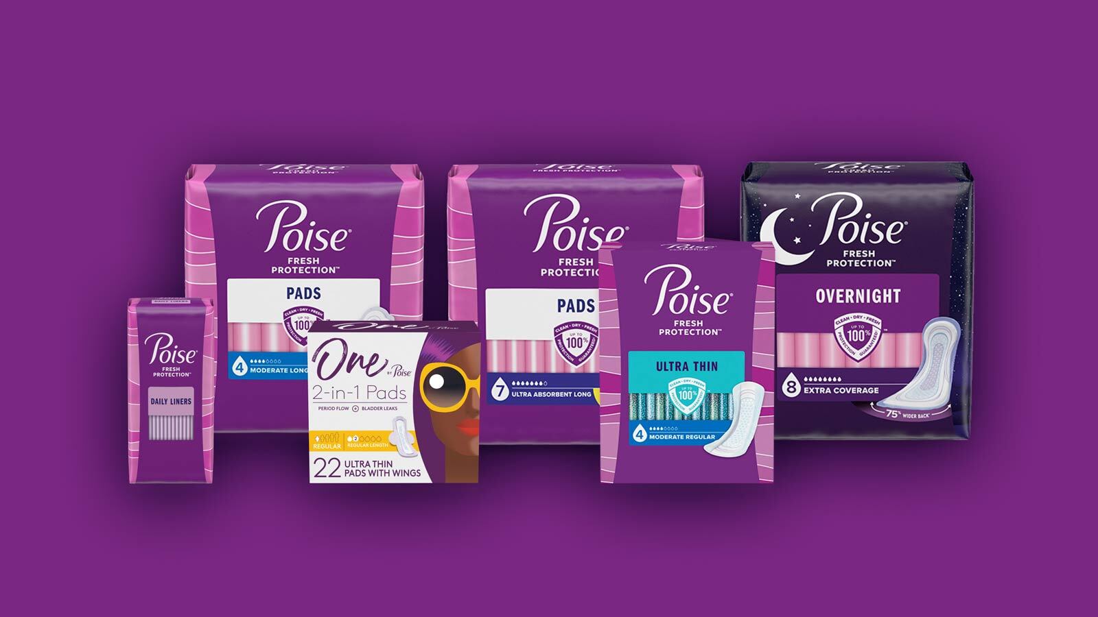 4-Poise Incontinence Panty Liners, Very Light Absorbency, Regular 4X26ct  NIP
