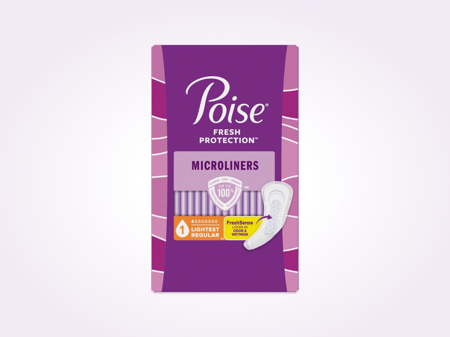 Poise® Microliners For Bladder Leaks, 1 Drop Lightest Absorbency, Regular Length
