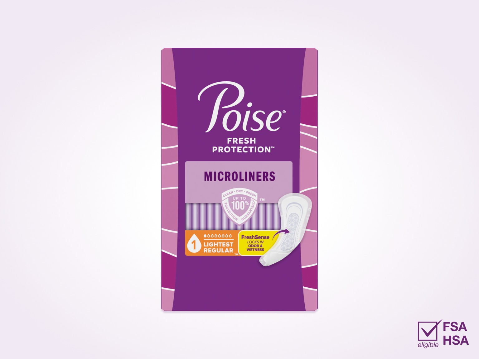 Poise® Microliners For Bladder Leaks, 1 Drop Lightest Absorbency, Regular Length