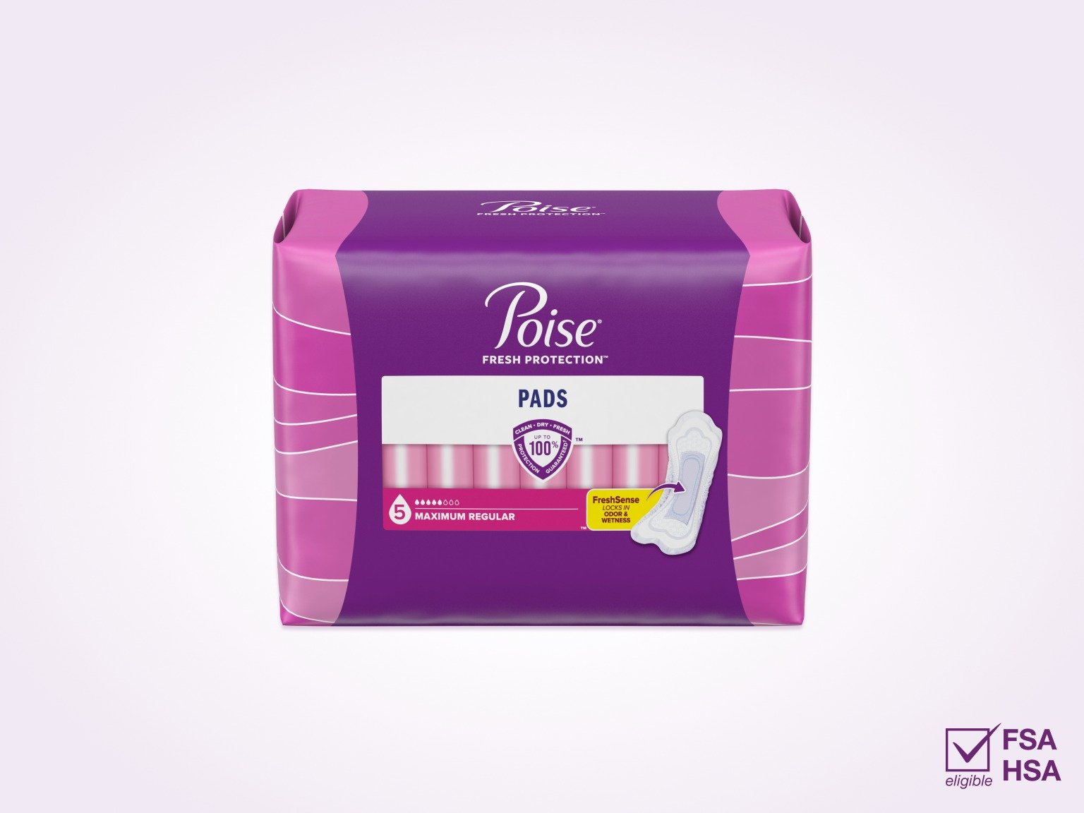Poise® Pads For Bladder Leaks, 5 Drop Maximum Absorbency, Regular Length