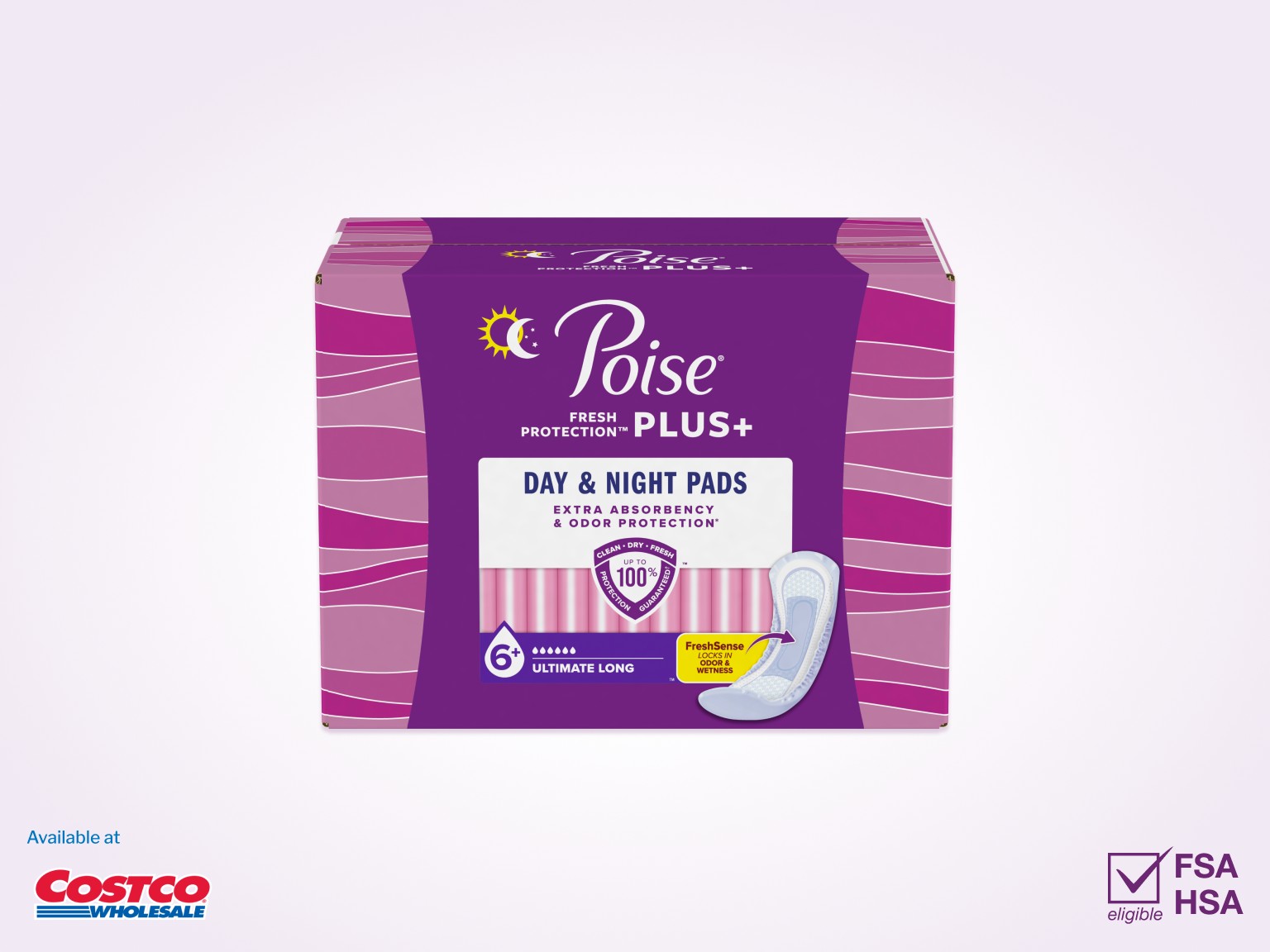 Poise® Pads For Bladder Leaks, 6 Drop Plus Ultimate Absorbency, Long Length