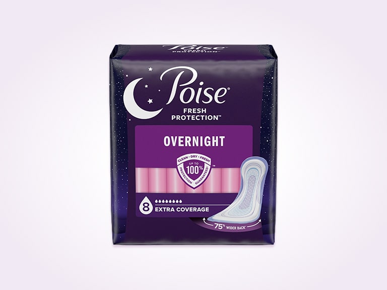 Poise® Overnight Pads For Bladder Leaks, 8 Drop Extra Coverage