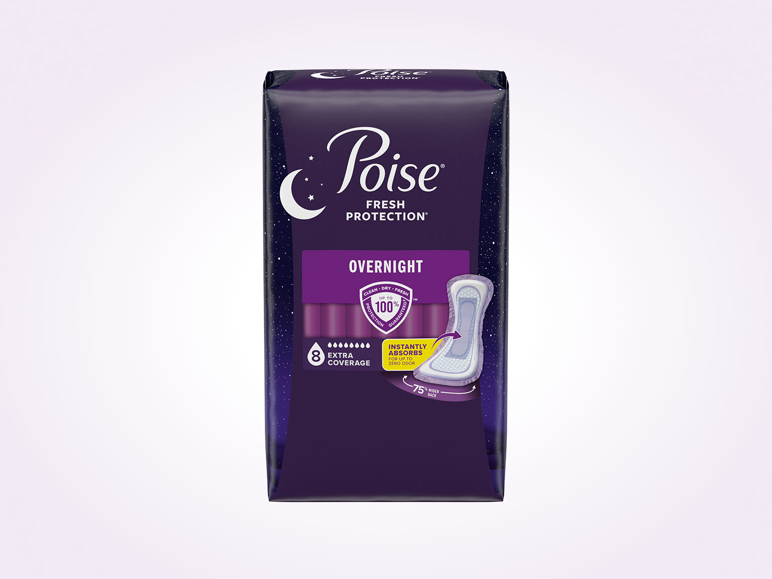 Poise® Overnight Pads For Bladder Leaks, 8 Drop Extra Coverage