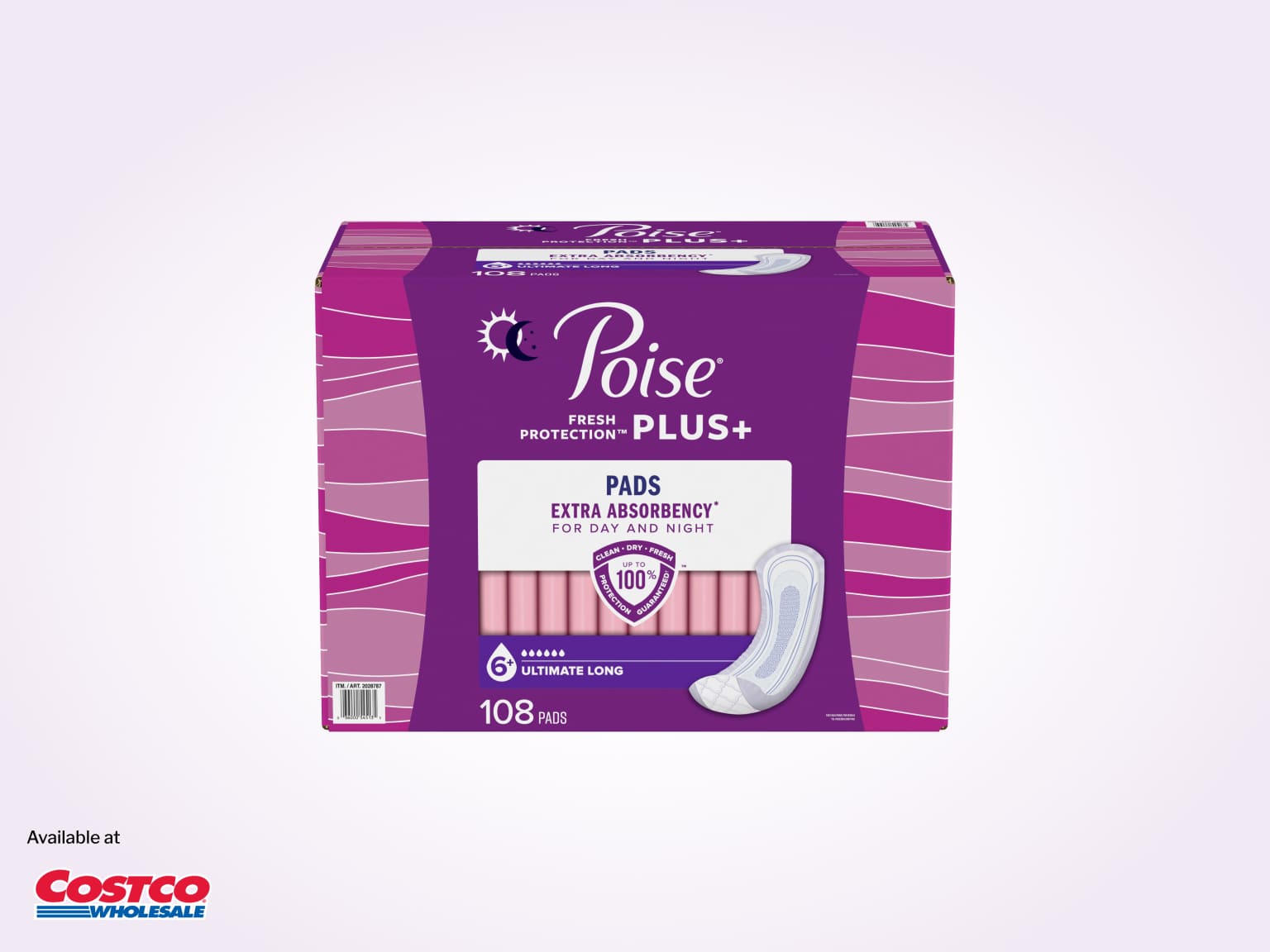 Poise® Pads For Bladder Leaks, 6 Drop Plus Ultimate Absorbency, Long Length
