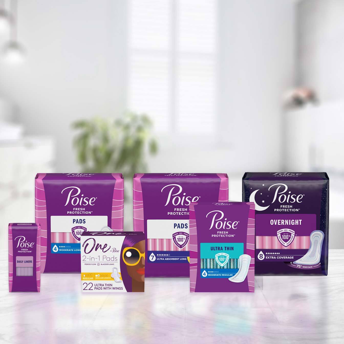 Poise Incontinence + Postpartum Long Pads - 6 Drop Ultimate - Shop  Incontinence at H-E-B