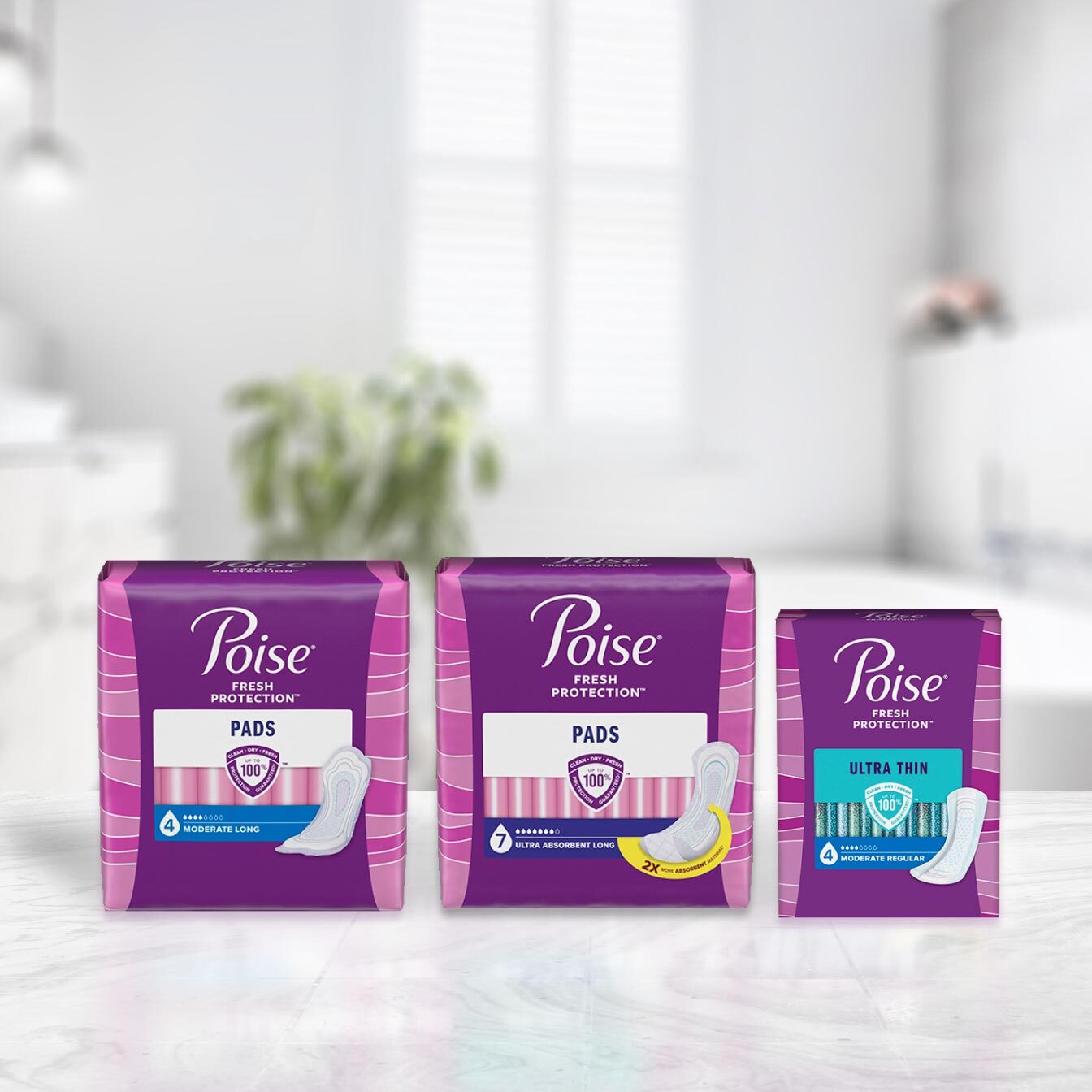 Save on Poise Incontinence Pads Moderate Absorbency Long Length Order  Online Delivery